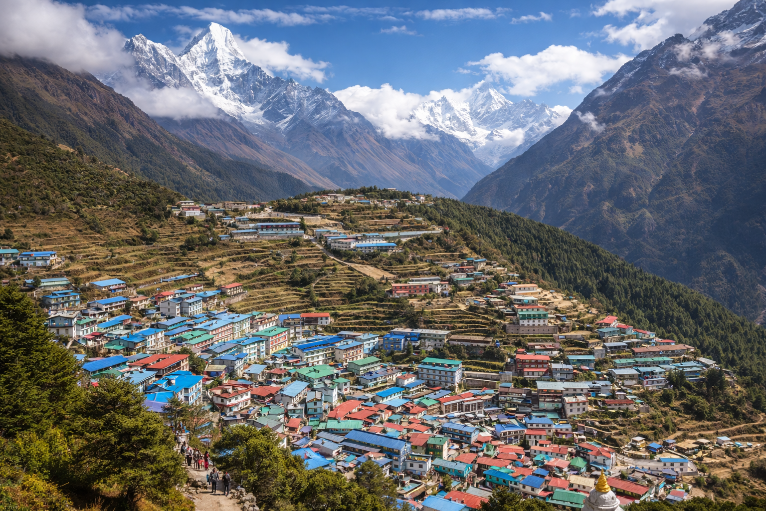 Namche Bazaar, the gateway village of the Khumbu